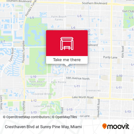 Cresthaven Blvd at  Sunny Pine Way map