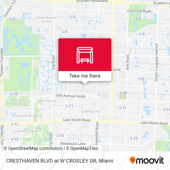 CRESTHAVEN BLVD at  W CROSLEY DR map