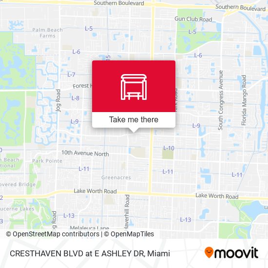 Mapa de CRESTHAVEN BLVD at  E ASHLEY DR