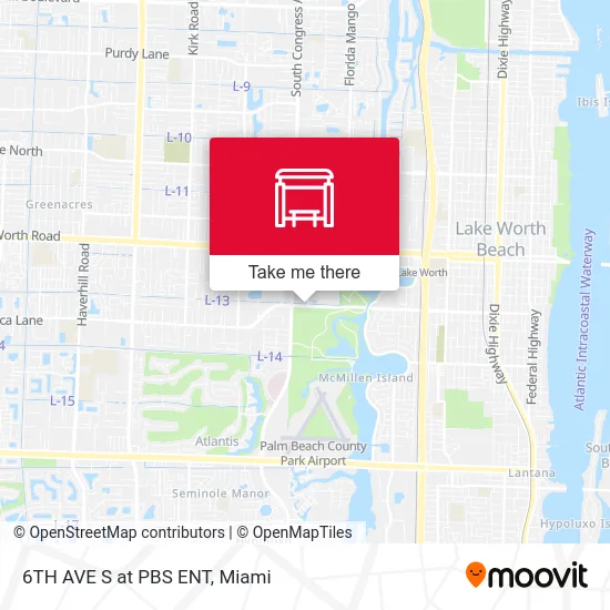 6TH AVE S at  PBS ENT map