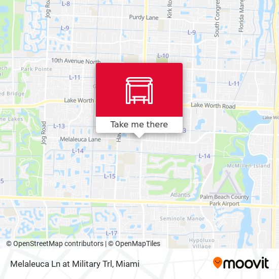 Melaleuca Ln at  Military Trl map