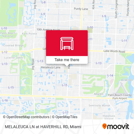 MELALEUCA LN at  HAVERHILL RD map