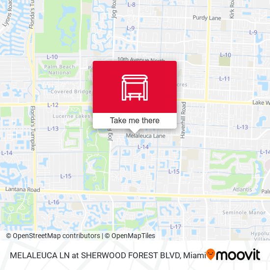 MELALEUCA LN at SHERWOOD FOREST BLVD map
