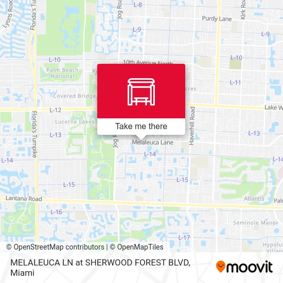 MELALEUCA LN at SHERWOOD FOREST BLVD map