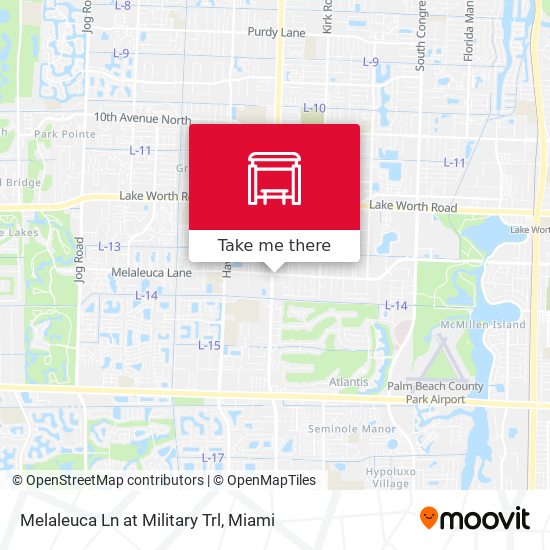 Melaleuca Ln at  Military Trl map