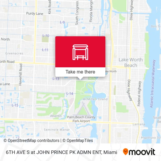 6TH AVE S at JOHN PRINCE PK ADMN ENT map