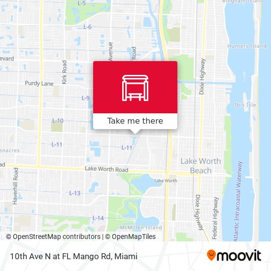 10th Ave N at  FL Mango Rd map