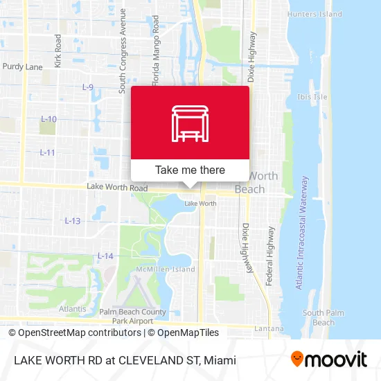 LAKE WORTH RD at CLEVELAND ST map