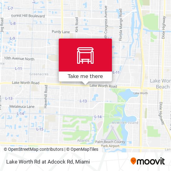 Lake Worth Rd at  Adcock Rd map