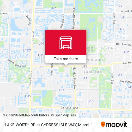 Lake Worth Rd at Cypress Isle Way map