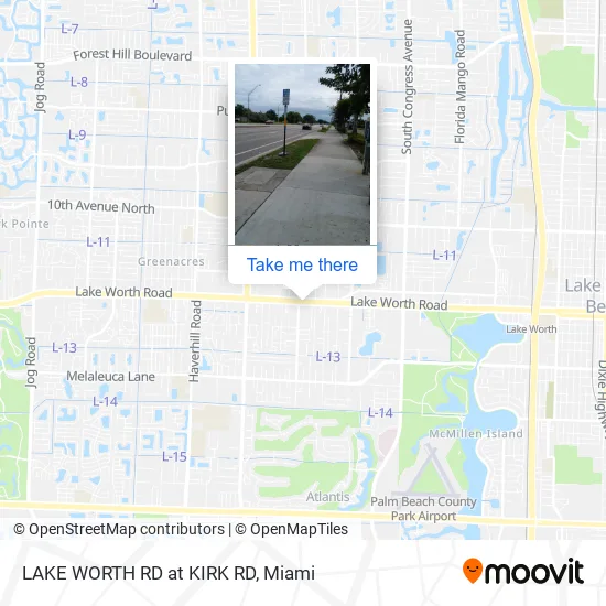 LAKE WORTH RD at KIRK RD map