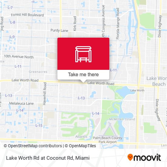 Lake Worth Rd at Coconut Rd map
