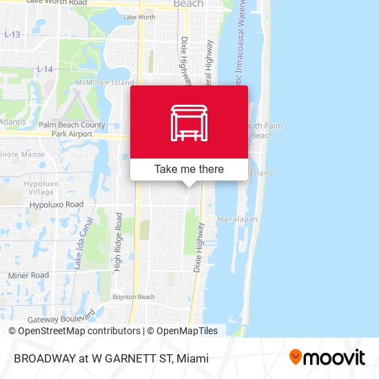 BROADWAY at W GARNETT ST map