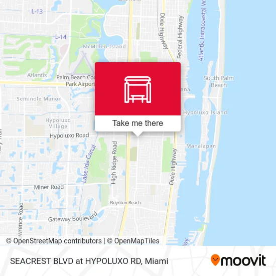 SEACREST BLVD at  HYPOLUXO RD map