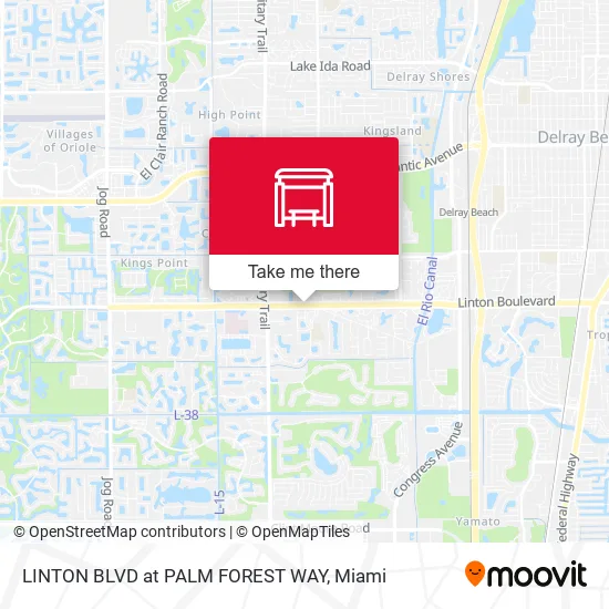 LINTON BLVD at PALM FOREST WAY map