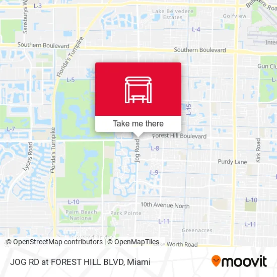 Mapa de JOG RD at FOREST HILL BLVD