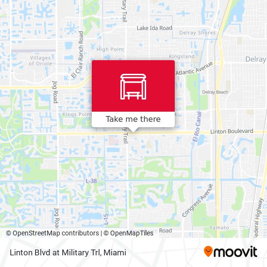 Linton Blvd at Military Trl map