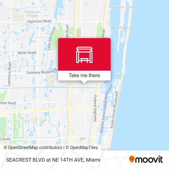 SEACREST BLVD at NE 14TH AVE map