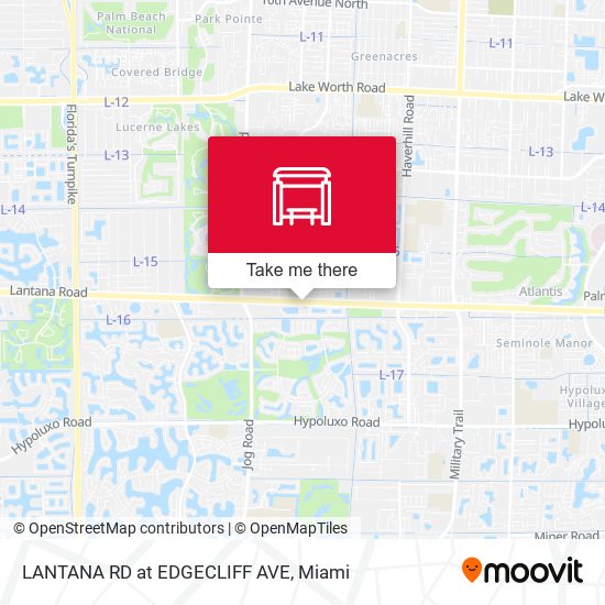 LANTANA RD at  EDGECLIFF AVE map