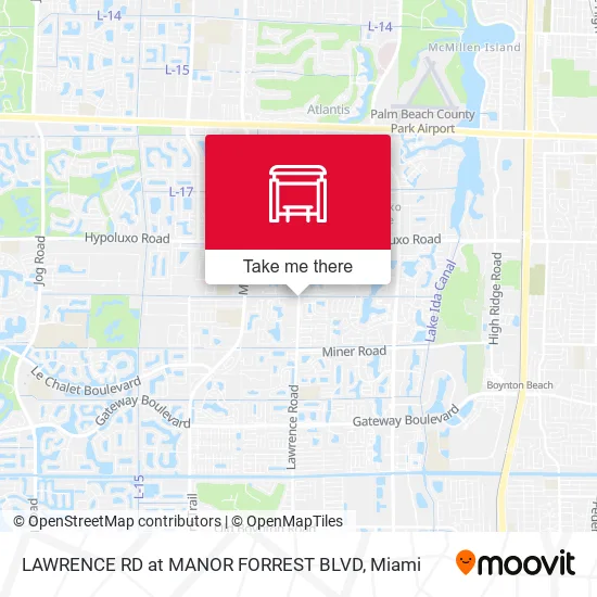 LAWRENCE RD at  MANOR FORREST BLVD map