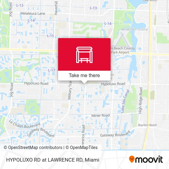 HYPOLUXO RD at  LAWRENCE RD map