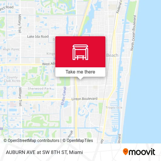 AUBURN AVE at SW 8TH ST map