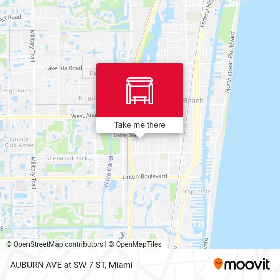 AUBURN AVE at SW 7 ST map