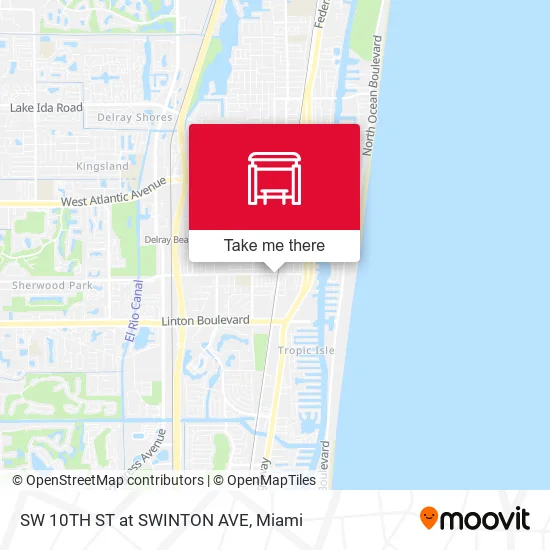 SW 10TH ST at SWINTON AVE map