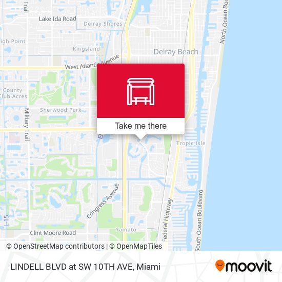Mapa de LINDELL BLVD at SW 10TH AVE