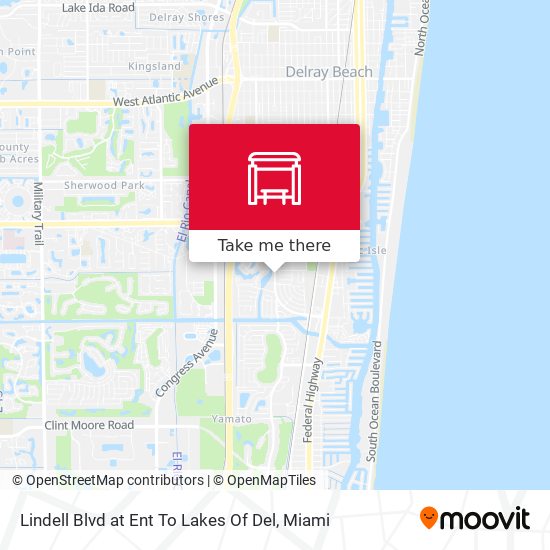Lindell Blvd at Ent To Lakes Of Del map