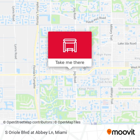 S Oriole Blvd at  Abbey Ln map
