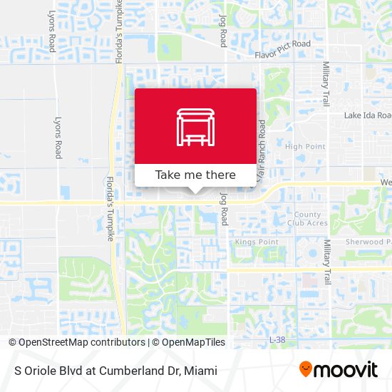 S Oriole Blvd at  Cumberland Dr map