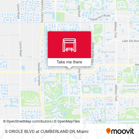 Mapa de S ORIOLE BLVD at  CUMBERLAND DR