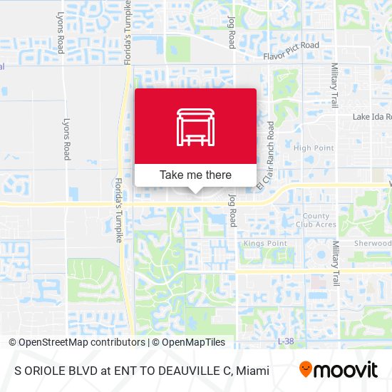 S ORIOLE BLVD at  ENT TO DEAUVILLE C map
