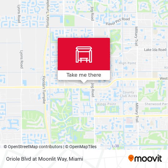 Oriole Blvd at Moonlit Way map