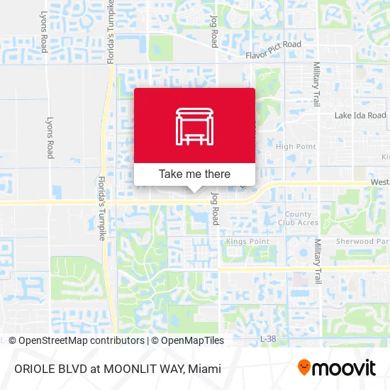 Mapa de ORIOLE BLVD at MOONLIT WAY