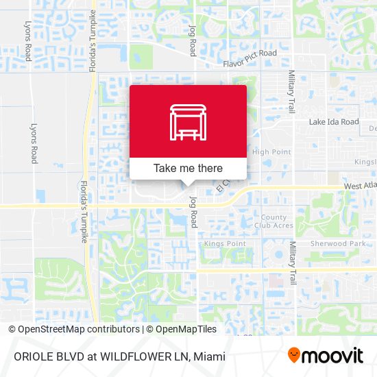 Oriole Blvd at Wildflower Ln map