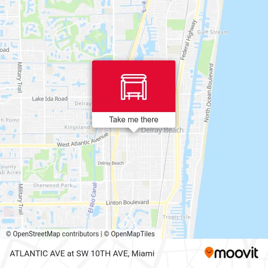ATLANTIC AVE at  SW 10TH AVE map