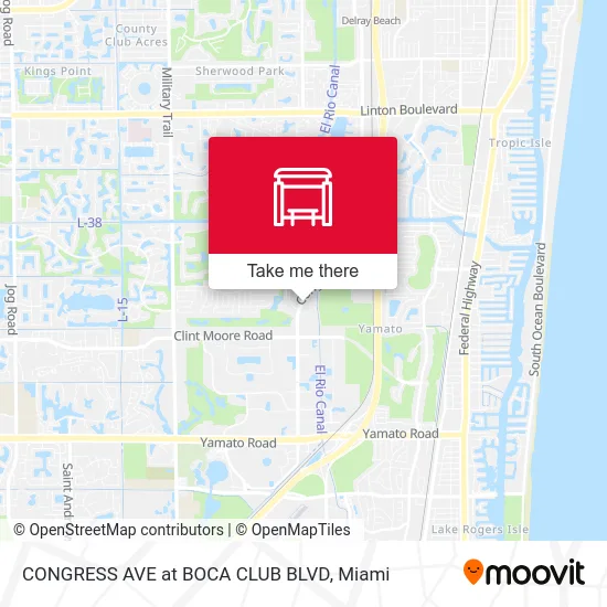 CONGRESS AVE at BOCA CLUB BLVD map