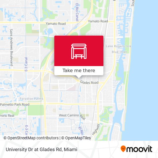 University Dr at Glades Rd map