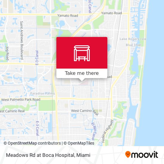 Meadows Rd at Boca Hospital map