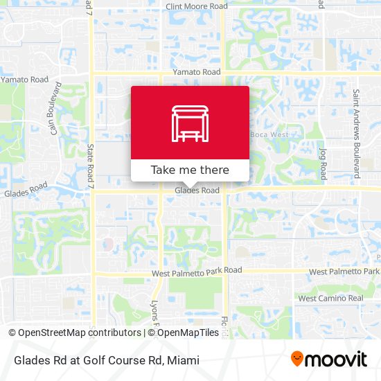 Glades Rd at Golf Course Rd map
