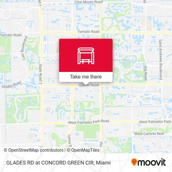 GLADES RD at CONCORD GREEN CIR map