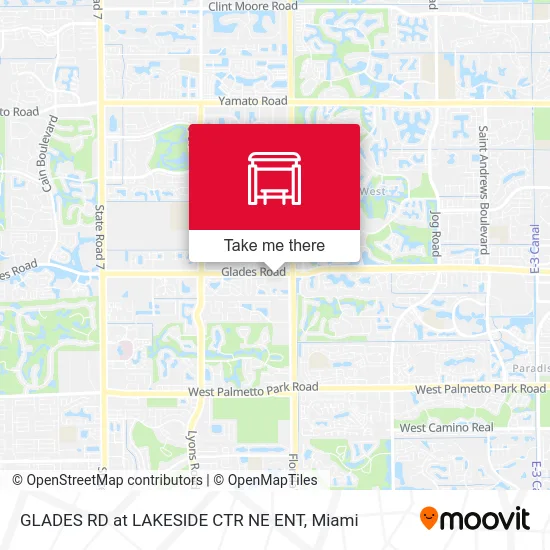 GLADES RD at LAKESIDE CTR NE ENT map