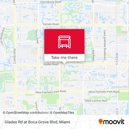 Glades Rd at Boca Grove Blvd map