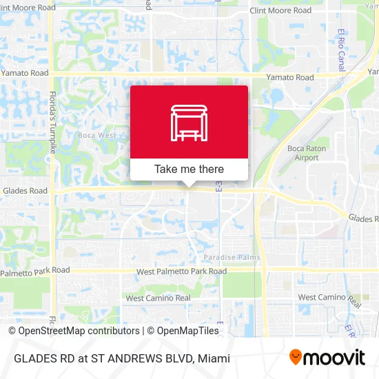 GLADES RD at ST ANDREWS BLVD map