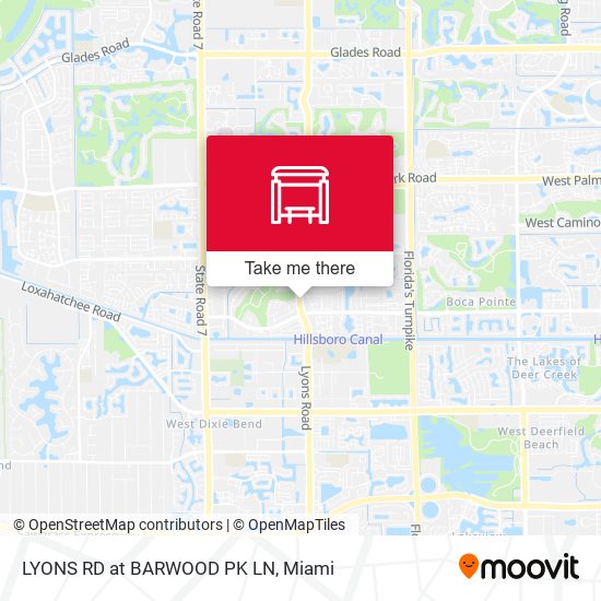 Mapa de LYONS RD at  BARWOOD PK LN
