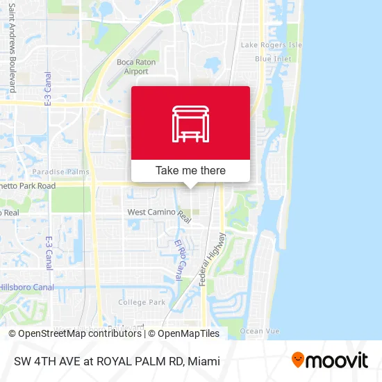 SW 4TH AVE at ROYAL PALM RD map