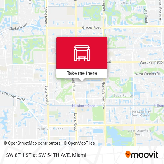 SW 8TH ST at  SW 54TH AVE map