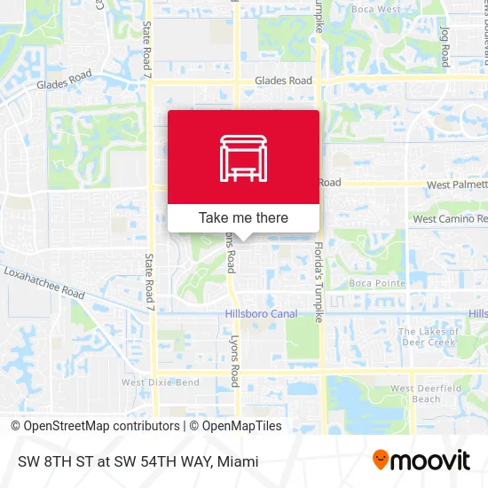 SW 8TH ST at  SW 54TH WAY map